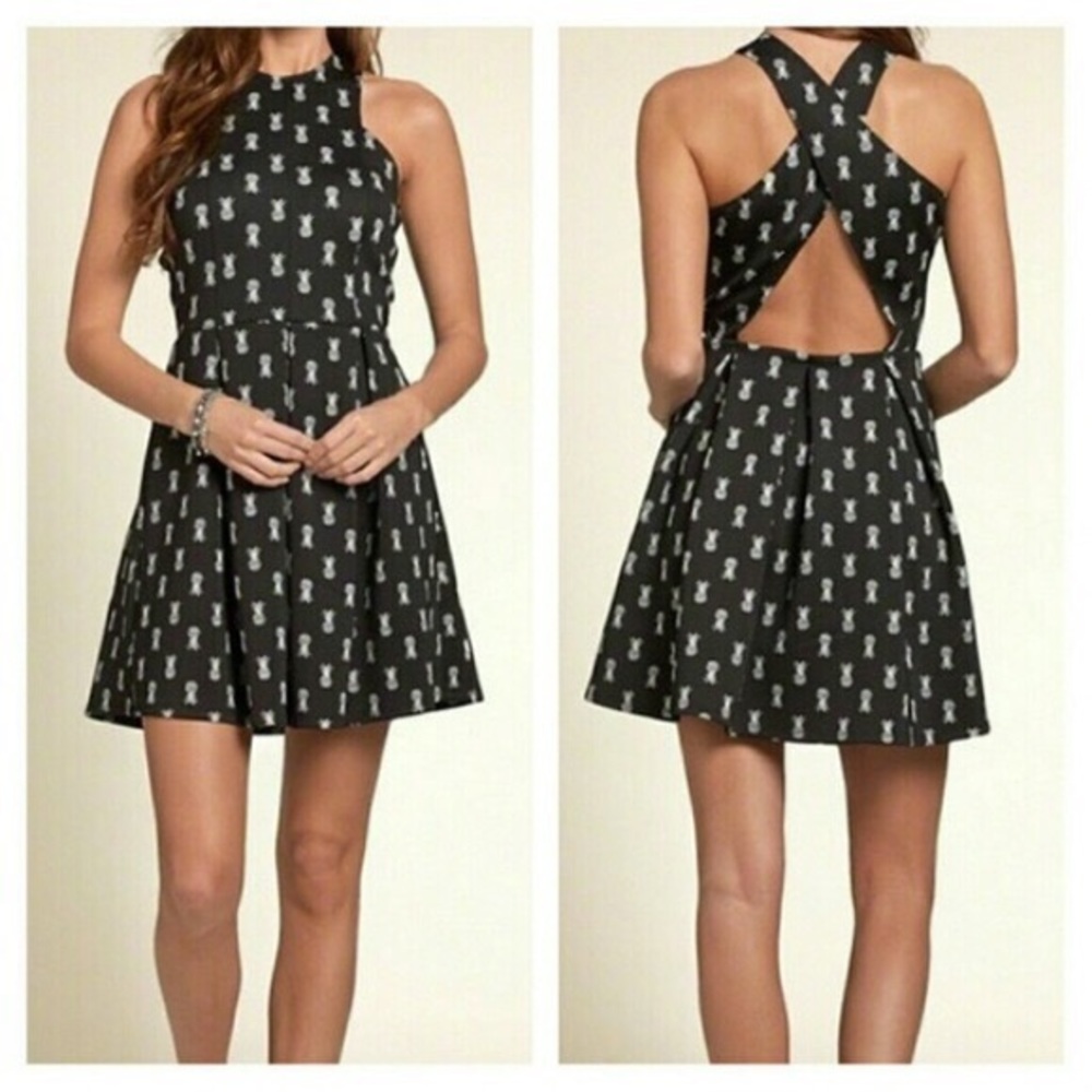 Hollister | Pineapple Fit & Flare Scuba Dress